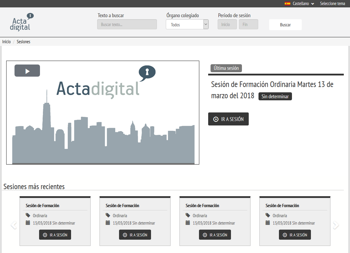 Seleción de Tema default